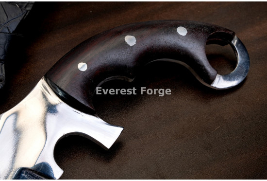 Hand-Forged Ring Pommel Knife, Faceted Blade