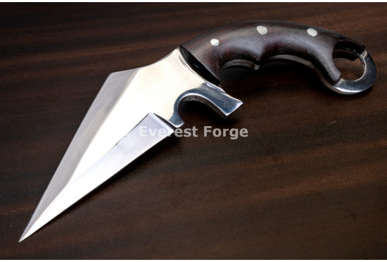 Hand-Forged Ring Pommel Knife, Faceted Blade