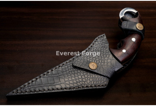 Hand-Forged Ring Pommel Knife, Faceted Blade