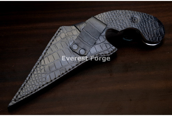 Hand-Forged Ring Pommel Knife, Faceted Blade