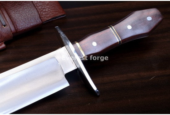 Hand-Forged Bowie Knife, Coffin Handle