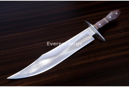 Hand-Forged Bowie Knife, Coffin Handle
