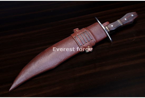 Hand-Forged Bowie Knife, Coffin Handle