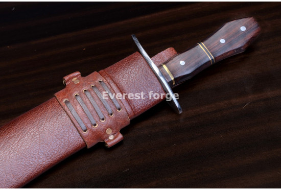 Hand-Forged Bowie Knife, Coffin Handle