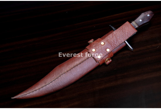 Hand-Forged Bowie Knife, Coffin Handle