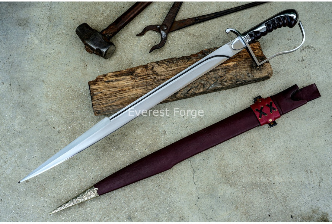 Custom sabre hand-forged curved sword — Everest Forge Nepal