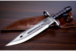 Hand-Forged Bayonet Fighting Knife, Fullered Blade