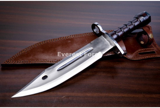 Hand-Forged Bayonet Fighting Knife, Fullered Blade