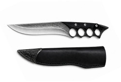 Custom Forged Horn Handle Fixed Blade Knife with Finger Guard