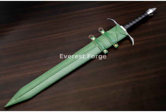 Hand-Forged Flamberge, Downturned Cross