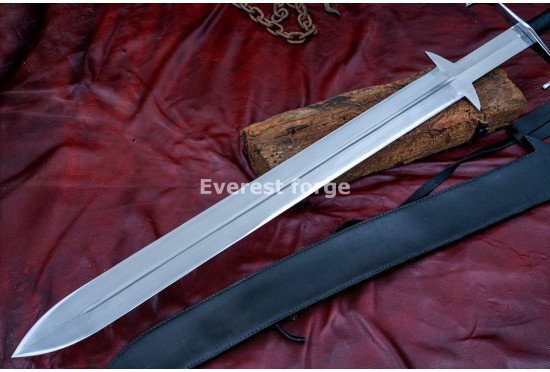 Custom Ice-Inspired Greatsword – Hand-Forged Full-Tang Two-Handed Blade