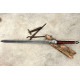 Dark Fantasy Longsword – Hand-Forged Full-Tang Blackened Blade with Ring Guard