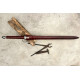 Dark Fantasy Longsword – Hand-Forged Full-Tang Blackened Blade with Ring Guard