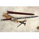 Dark Fantasy Longsword – Hand-Forged Full-Tang Blackened Blade with Ring Guard