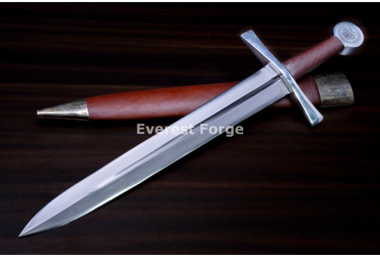 Hand-Forged Medieval Quillon Dagger, Knotwork Pommel