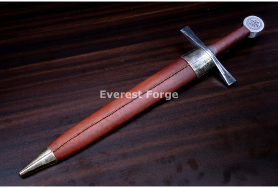 Hand-Forged Medieval Quillon Dagger, Knotwork Pommel