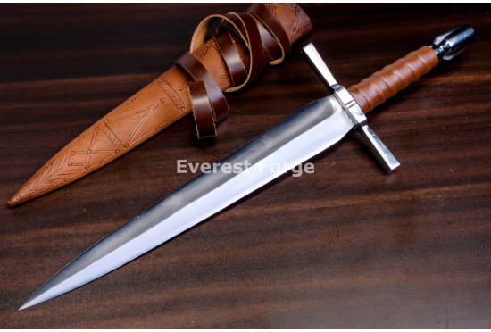 Hand-Forged Medieval Quillon Dagger, Barrel Pommel