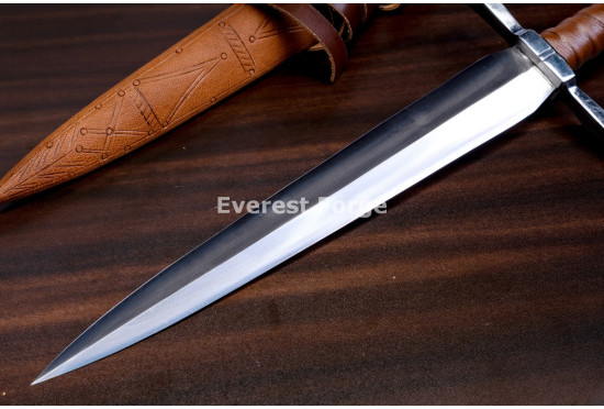 Hand-Forged Medieval Quillon Dagger, Barrel Pommel