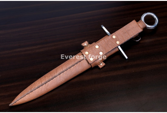 Hand-Forged Quillon Dagger, Ring Pommel