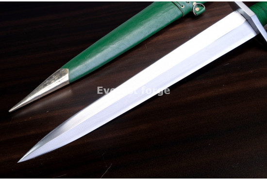 Hand-Forged Medieval Dagger, Cord-Wrapped Grip