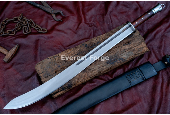 Hand-Forged Chinese Dao Saber – Full-Tang 5160 Curved Single-Edged Blade
