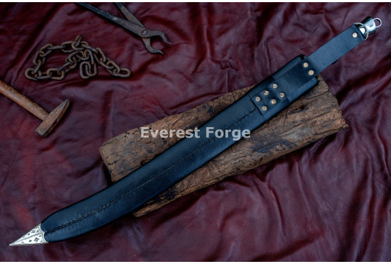 Hand-Forged Chinese Dao Saber – Full-Tang 5160 Curved Single-Edged Blade