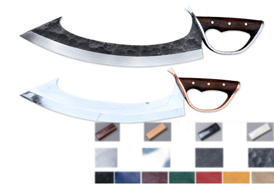 Hand-Forged Khopesh Machete with D-Guard, Configurable