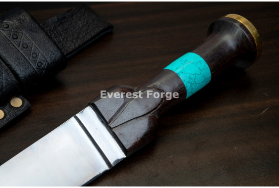 Hand-Forged Himalayan Dirk, Turquoise Band