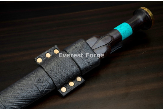 Hand-Forged Himalayan Dirk, Turquoise Band