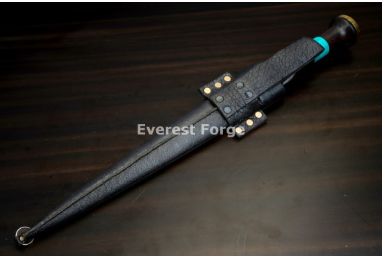 Hand-Forged Himalayan Dirk, Turquoise Band