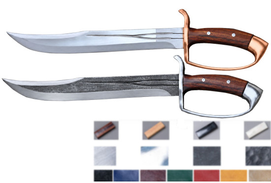 Hand-Forged Dragon Tooth D-Guard Bowie, Configurable Build