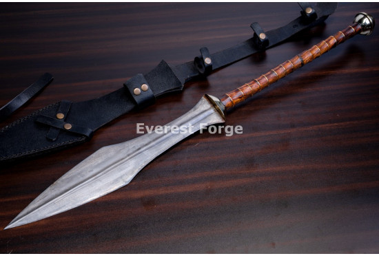 Hand-Forged Greek Dory Spear, Leaf Blade
