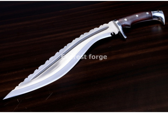 Hand-Forged Fantasy Kukri Knife, Sawback Spine