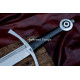 Hand-Forged Medieval Falchion Sword – Full-Tang 5160 Blade with Wheel Pommel