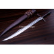 Hand-Forged Medieval Falchion Sword, Fluted Pommel