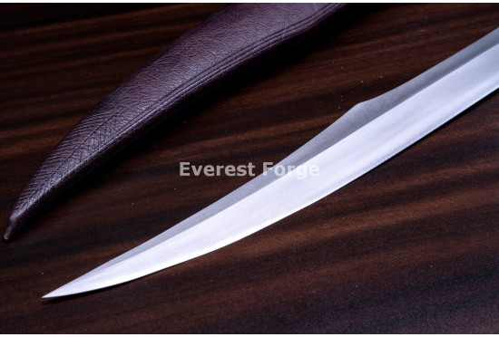 Hand-Forged Medieval Falchion Sword, Fluted Pommel