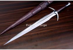 Hand-Forged Fantasy Arming Sword, Horned Guard