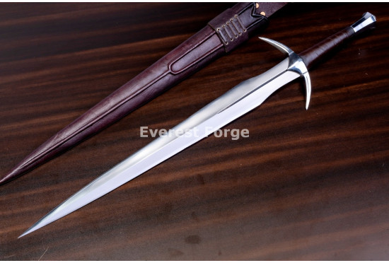 Hand-Forged Fantasy Arming Sword, Horned Guard