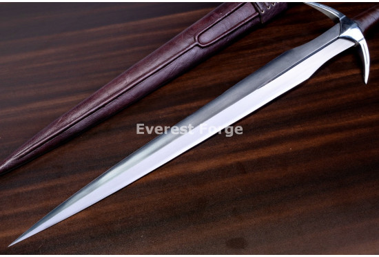 Hand-Forged Fantasy Arming Sword, Horned Guard