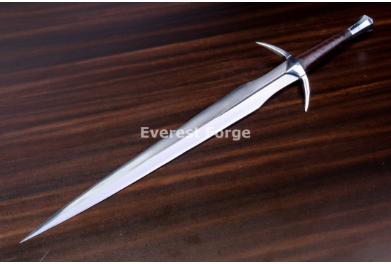 Hand-Forged Fantasy Arming Sword, Horned Guard