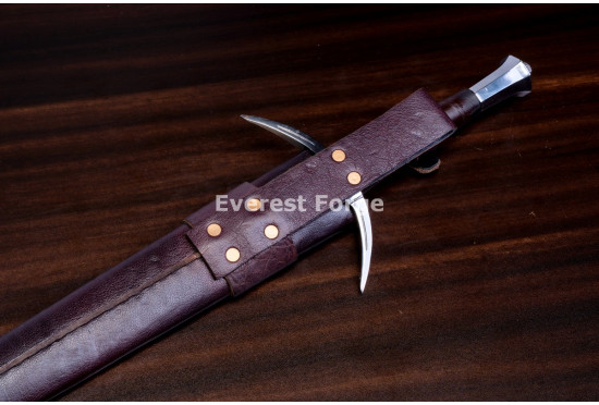 Hand-Forged Fantasy Arming Sword, Horned Guard