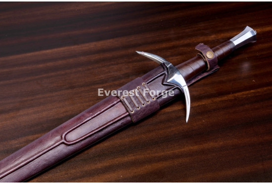 Hand-Forged Fantasy Arming Sword, Horned Guard