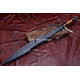 Hand-Forged Fantasy Falchion Sword, Dark Forge Finish