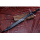 Hand-Forged Fantasy Falchion Sword, Dark Forge Finish