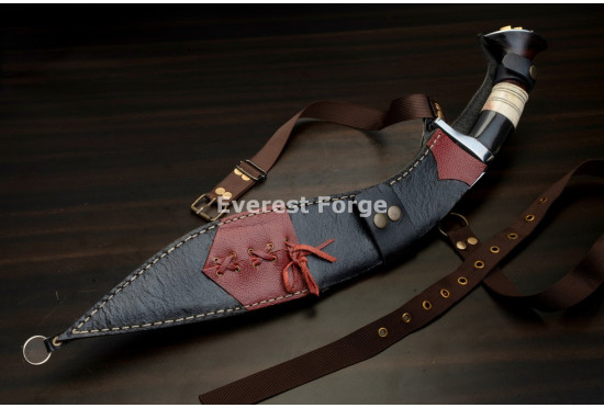 Hand-Forged Angkhola Khukuri, Etched Blade