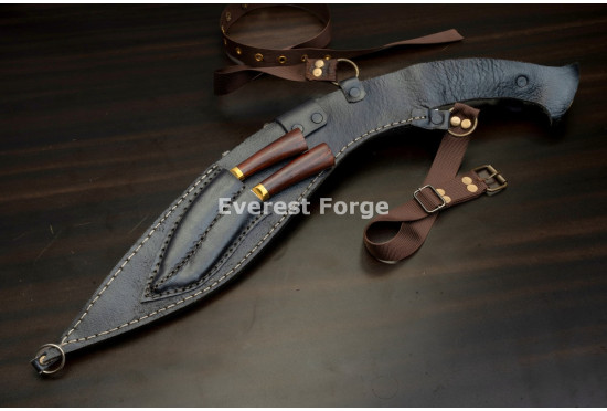 Hand-Forged Angkhola Khukuri, Etched Blade