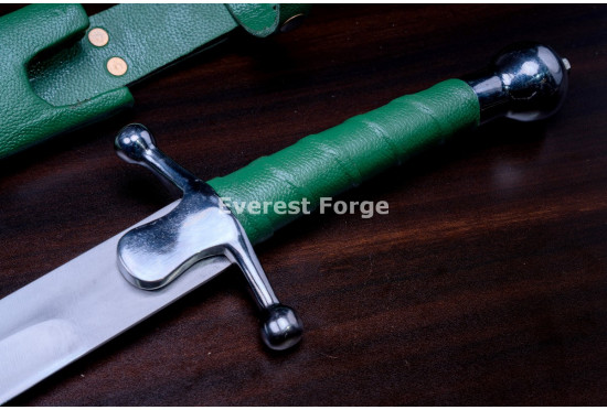 Hand-Forged Medieval Falchion Sword, Ball Pommel