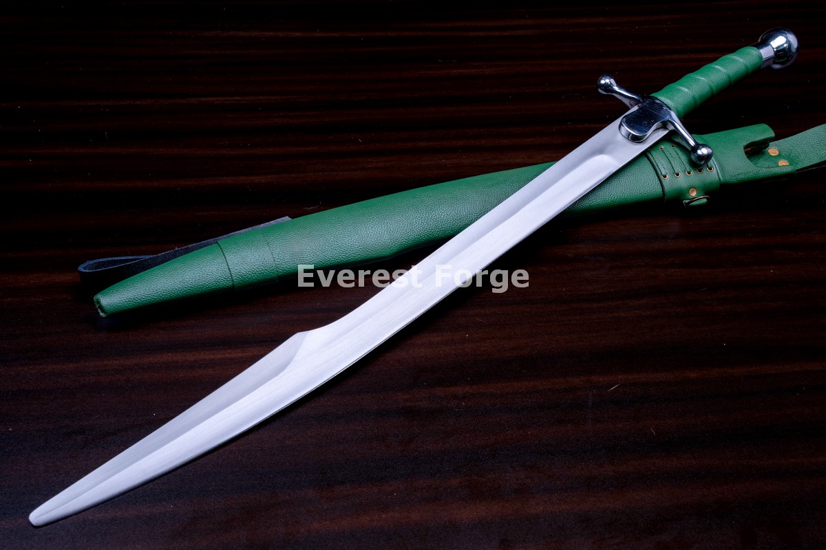 D.CRAFTディークラフト CRUSADERS ファルシオン FALCHION Hand-Forged Medieval Falchion | Ball Pommel, Green Hilt