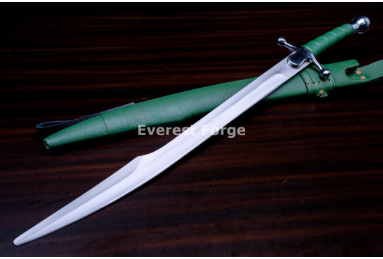 Hand-Forged Medieval Falchion Sword, Ball Pommel