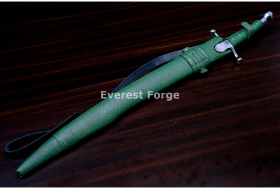 Hand-Forged Medieval Falchion Sword, Ball Pommel